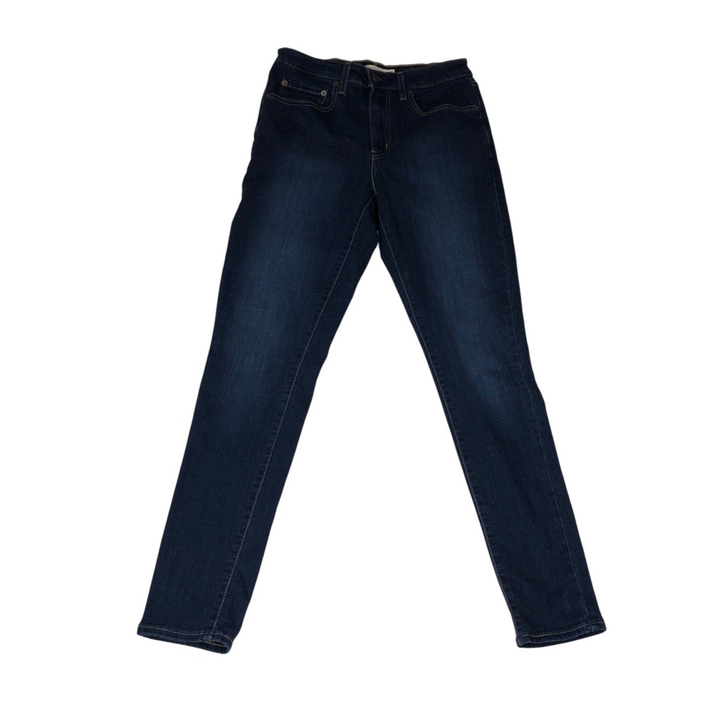 Levis 721 High Rise Skinny Jeans Dark Indigo Blue Denim Womens 30x29 Slimming
